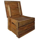 Storage Crate Set 2 Pieces Solid Mahogany Wood 244498