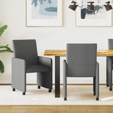 Dining Chairs with Wheel 2 pcs Dark grey 57 x 66 x 94 cm Fabric 42017808
