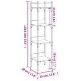 Bookshelf 4-Tier Black 35x30x138.5 cm Engineered Wood 838848