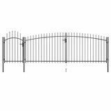 Garden Fence Gate Woerden with Spear Top 5x1.5 m Black 146324