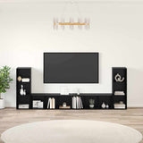 TV Cabinet Set 4 pcs Black Oak 37 x 35 x 107 cm Engineered Wood 3393523