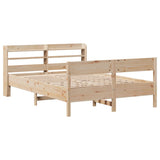 Bed Frame without Mattress 135x190 cm Solid Wood Pine 3306942