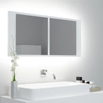 ZNTS LED Bathroom Mirror Cabinet White 100x12x45 cm Acrylic 804980