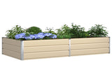 Planter Ivory 195 x 100 x 45 cm Galvanised Steel 42018115