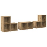 TV Cabinet Set Wall-mounted 6 pcs Artisan Oak Engineered Wood 3393164