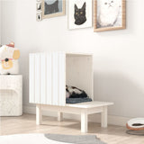 Cat House White 60x36x60 cm Solid Wood Pine 822453