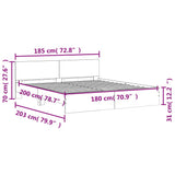 Bed Frame Sonoma Oak Engineered wood Super King Durable 3207464