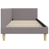 Corner Bed Frame with Headboard Taupe 100 cm x 200 cm Velvet 42016202