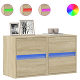 TV Wall Cabinets with LED Lights 2 pcs Sonoma Oak 41x31x45 cm 852276
