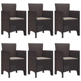Garden Dining Set 7 pcs Brown Polt rattan 3378558