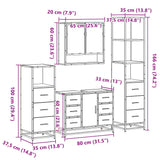 ZNTS 4 Piece Bathroom Furniture Set Grey Sonoma Engineered Wood 3301293