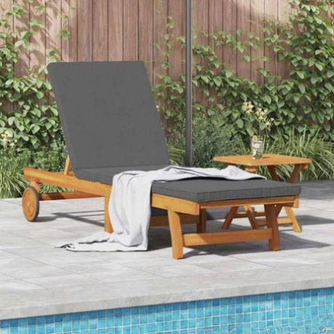 Sun Lounger Reclining Brown 63 x 199 x 85cm Solid Acacia wood 4105536