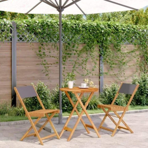 ZNTS 3 Piece Bistro Set Anthracite Fabric and Solid Wood 3281749