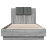Bed Frame Grey sonoma Engineered wood, Plywood Single Bed Frame 3210029