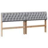 Upholstered Headboard Light Grey 180 cm Solid Pine Wood 879159