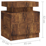 ZNTS Bedside Cabinet Smoked Oak 45x35x52 cm Engineered Wood 326857