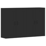 Wall Mounted Cabinets 2 pcs Black Engineered Wood 3197986