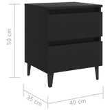 Bed Cabinet Black 40x35x50 cm Engineered Wood 805871