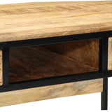 Writing Desk with Shelf Brown 100 x 50 x 75 cm Solid Mango Wood 374086