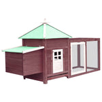 ZNTS Chicken Coop with Nest Box Mocha 190x72x102 cm Solid Firwood 170982