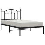 ZNTS Metal Bed Frame without Mattress with Headboard Black 100x190cm 353433