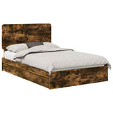 Storage Bed with Drawer Smoked Oak 120 x 200 cm Engineered Wood 3412704