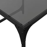 ZNTS Nesting Coffee Tables 2 pcs with Black Glass Top Steel 845983