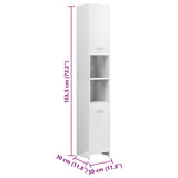 ZNTS 4 Piece Bathroom Furniture Set High Gloss White Engineered Wood 3056886