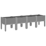 Garden Planter with Legs Light Grey 160x40x42 cm PP 367902