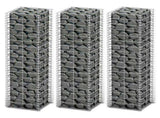 Gabion Set 3 pcs Galvanised Wire 25 x 25 x 100 cm 141045