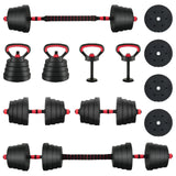 4-in-1 Dumbbell Set 40kg Black and Red Cement and Iron Sand 3442917