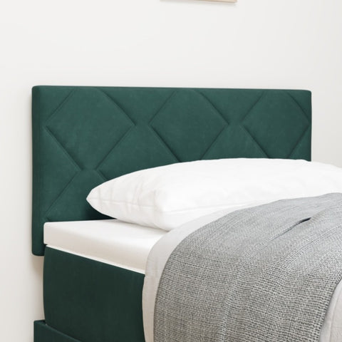 ZNTS LED Headboard Diamond Blocks Design Dark Green 80 cm Velvet 3338184