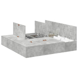 Storage Bed Frame Concrete Grey 180 x 200 cm Engineered Wood 3335400
