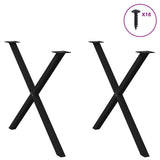 Dining Table Legs X-Shaped 2 pcs Black 90x cm Steel 4012924