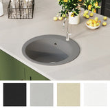 Granite Kitchen Sink Single Basin Round Grey 142957