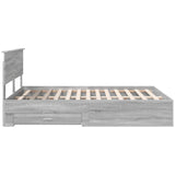 Bed Frame with Drawer Grey Sonoma 150 x 200 cm Engineered Wood 3408252