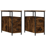 Bedside Cabinets 2 pcs Smoked Oak 30x60x60 cm Engineered Wood 826068
