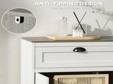 Bathroom Floor Cabinet, Freestanding Storage Cupboard with Drawer, Double Door Cabinet and T3398P344555