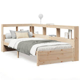 Bookcase Bed without Mattress 75x190 cm Solid Wood Pine 3324368