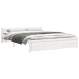 Bed Frame without Mattress White Solid Wood 140x190 cm 815025