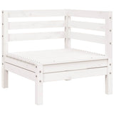 Garden Sofa White Solid pine wood 3-seater Modular Garden Sofa 838027