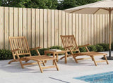 Folding Deck Chair 2 pcs Natural Solid Teak Wood 3426519