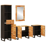 Bathroom Sets with Drawer with Shelf Natural Solid Mango Wood 3310104