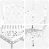 Garden Dining Set 5 pcs White Aluminium 3334654