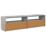 TV Cabinets 2 pcs with LED Lights Concrete Grey 75x35x40 cm 804400