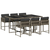 Garden Dining Set Grey PE Rattan 6-Seater Foldable 3211448