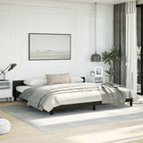 Bed Frame without Mattress Black California King Faux Leather 347535