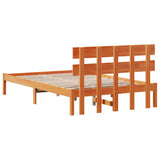 Bed Frame with Headboard Brown 120 x 190 cm Solid Pine wood 872169