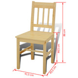 Dining Set 5 Pieces Pine Wood Natural 241220