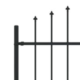 Spike Fence Asten Black 200 x 200 cm Powder-Coated Steel 42030089